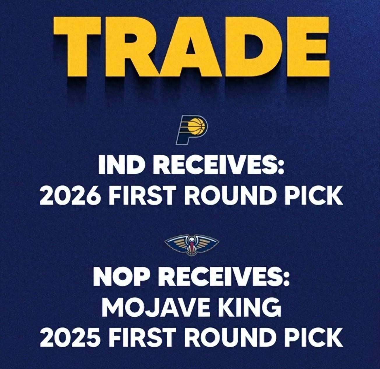 总决赛还没打完,步行者先交易:和鹈鹕达成二换一!